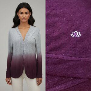 Ombre athleisure cardigan w/ cutout back - PL Movement brand